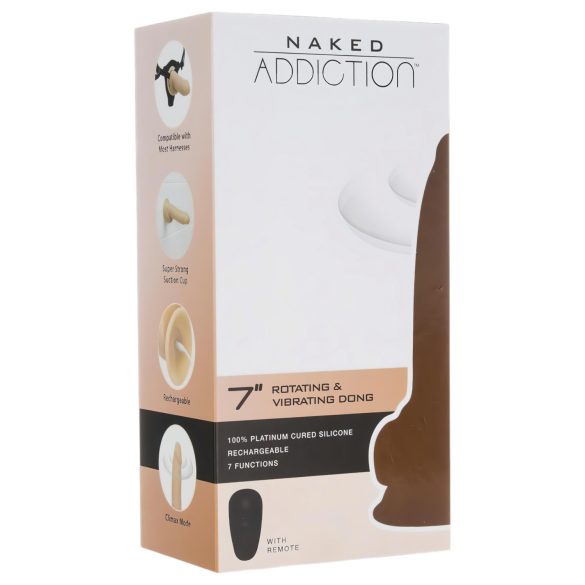 Naked Addiction Rotating 7 - rotirajući vibrator (18cm) - prirodan izgled