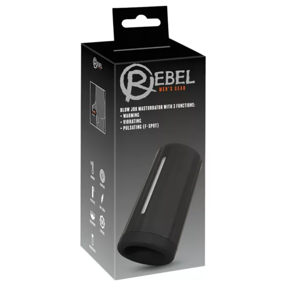 Rebel Blow Job - Punjivi, 3-funkcionalni masturbator (crni)