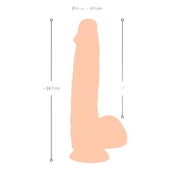 Nature Skin - dildo sa kožom - 25cm (natur)
