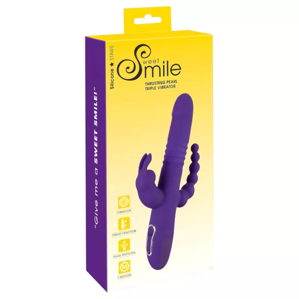 SMILE Triple - bežični vibrator sa tri kraka i rotacijom (ljubičasti)