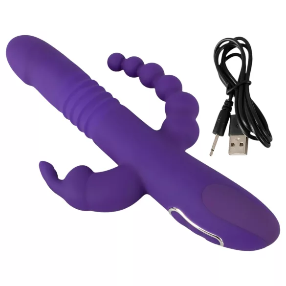 SMILE Triple - bežični vibrator sa tri kraka i rotacijom (ljubičasti)