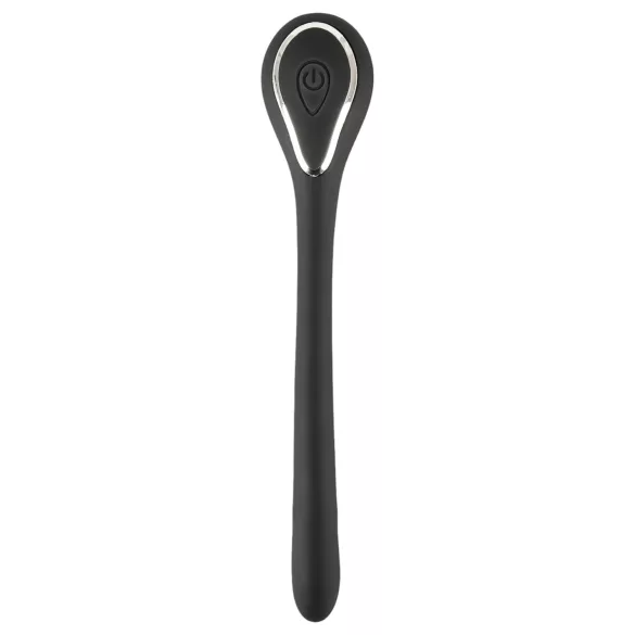 Penis plig dilator - akumulatorski, vibracioni dilator (1 cm, crni)