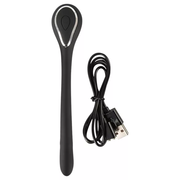 Penis plig dilator - akumulatorski, vibracioni dilator (1 cm, crni)