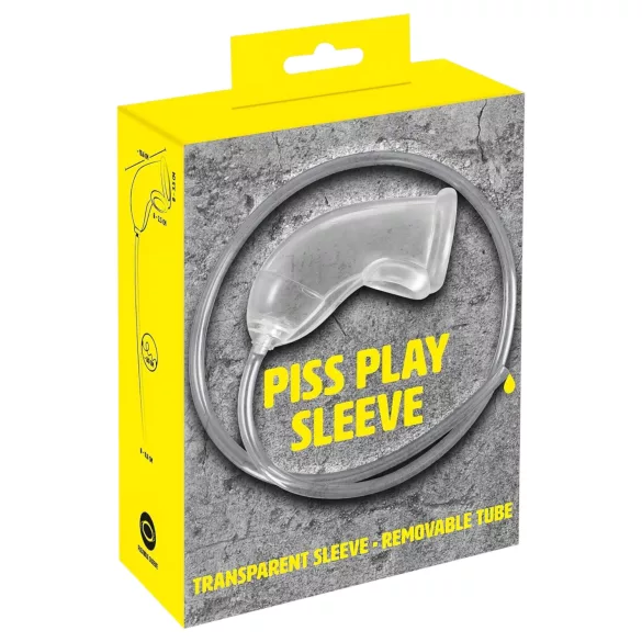 You2Toys Piss Play Sleeve - nastavak za penis sa izlaznom cevčicom (proziran)