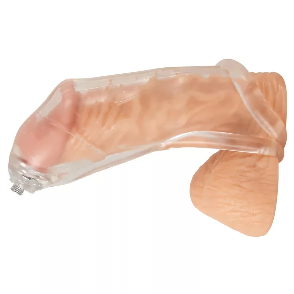You2Toys Piss Play Sleeve - nastavak za penis sa izlaznom cevčicom (proziran)