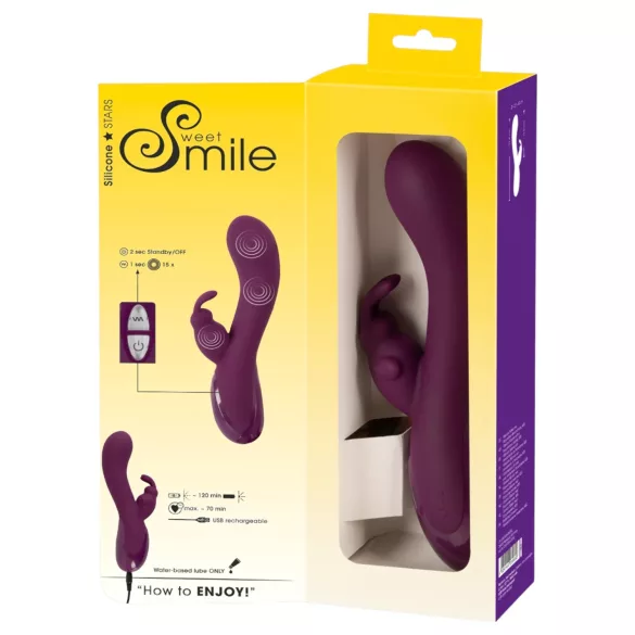 SMILE - Bežični vibrator s 3 motora i stimulatorom klitorisa (ljubičasti)