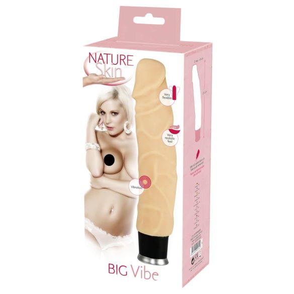 Prirodna Koža - realistični vibrator - prirodno (23cm)