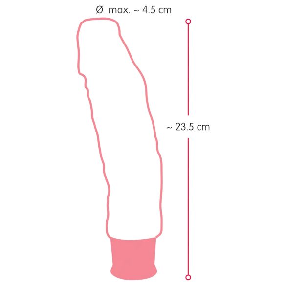 Prirodna Koža - realistični vibrator - prirodno (23cm)