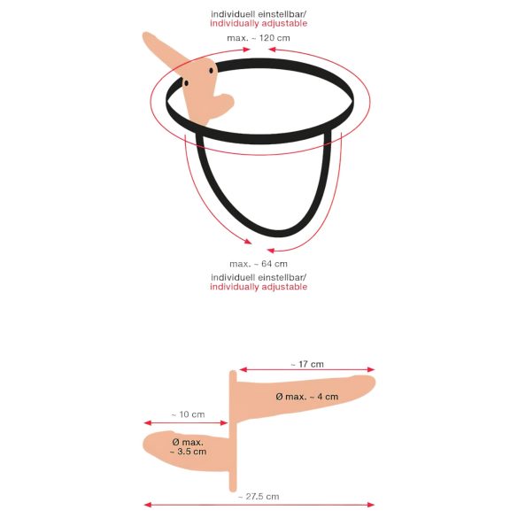 You2Toys - Pričvrstivi duo vibrator - prirodan