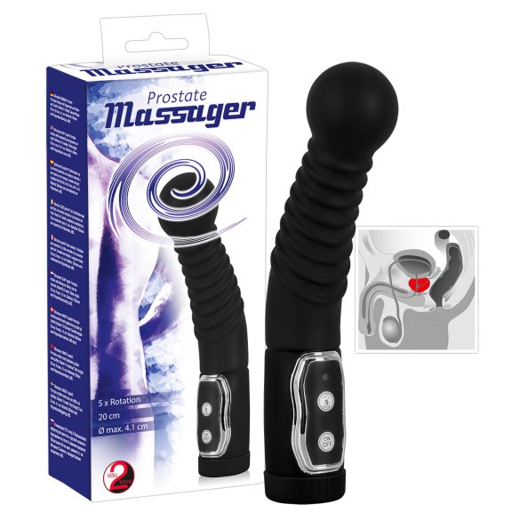 You2Toys - Masažer prostate - rotirajući vibrator za prostatu (crni)