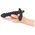 Crni Baršunasti naborani vibrator - srednji (crni)