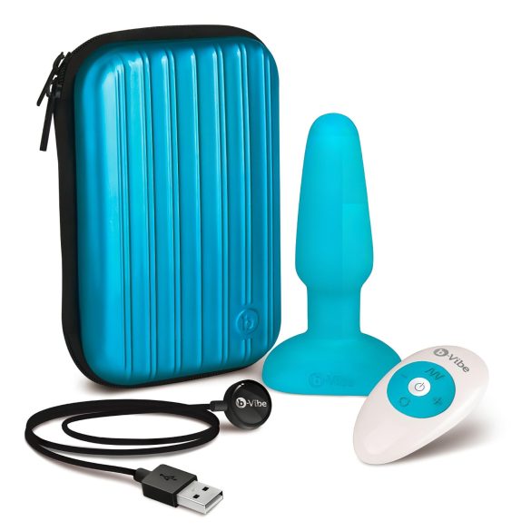 b-Vibe - rotirajući analni vibrador s kuglicama (tirkizni)