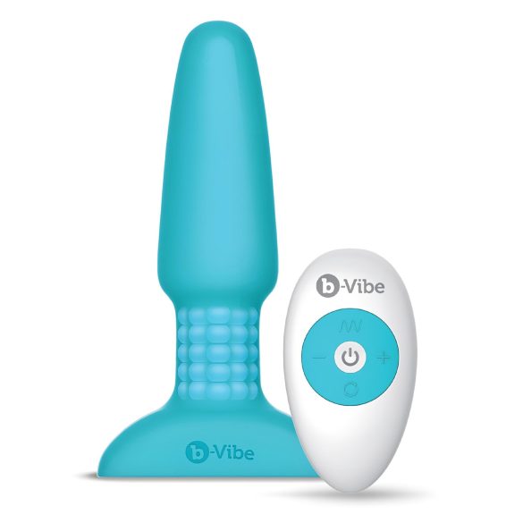 b-Vibe - rotirajući analni vibrador s kuglicama (tirkizni)