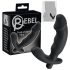Rebel - Vibrator za prostatu s dodatkom u obliku penisa (crna)