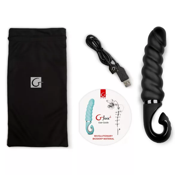Gvibe G-jack 2 - Punjivi, vodootporni silikonski vibrator (crna)