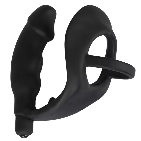 Black Velvet analni vibrator sa prstenovima (crni)