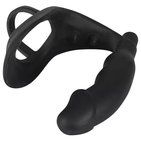 Black Velvet analni vibrator sa prstenovima (crni)