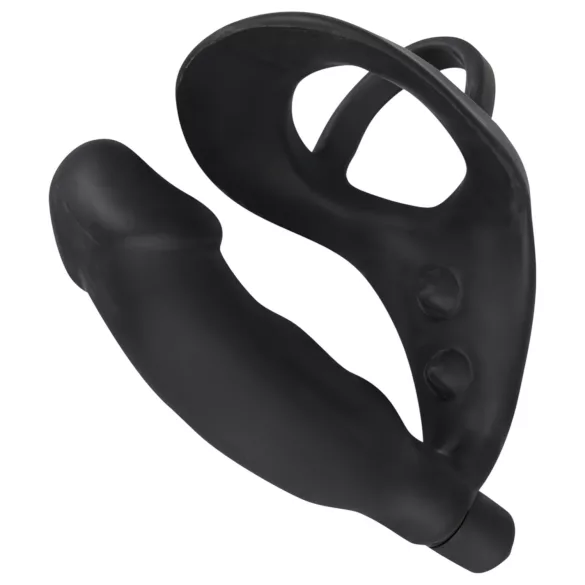 Black Velvet analni vibrator sa prstenovima (crni)