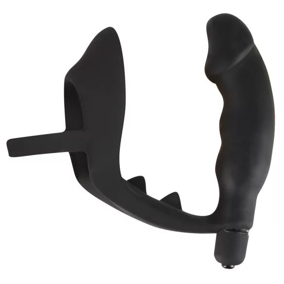 Black Velvet analni vibrator sa prstenovima (crni)