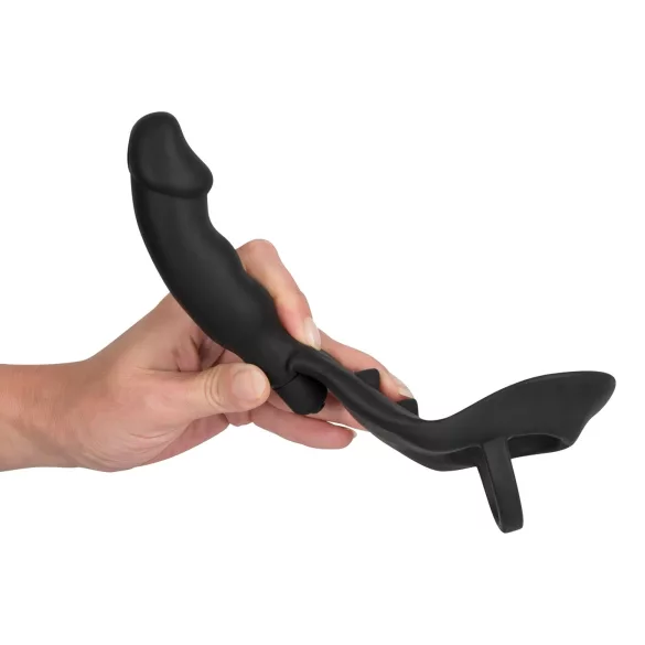 Black Velvet analni vibrator sa prstenovima (crni)