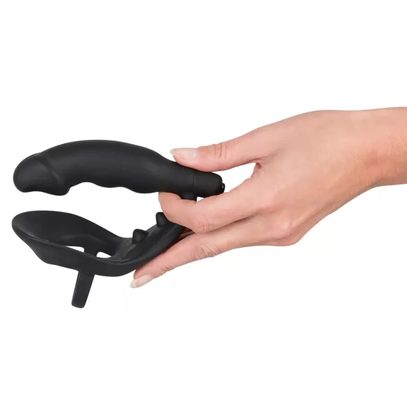 Black Velvet analni vibrator sa prstenovima (crni)