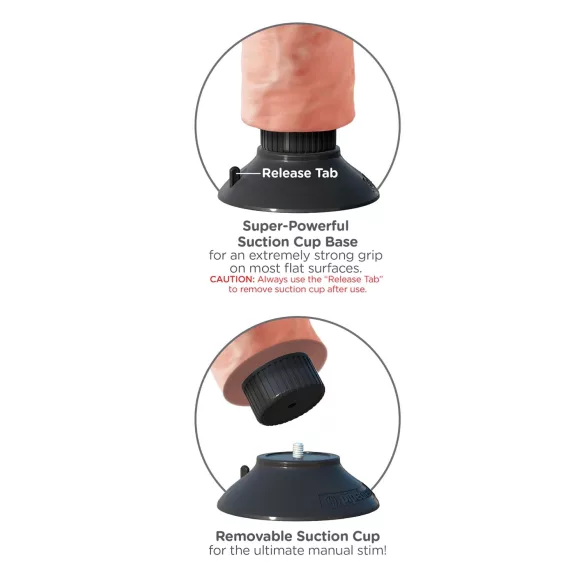 King Cock 9 sa vakumskim postoljem vibrator (23 cm) - prirodna boja