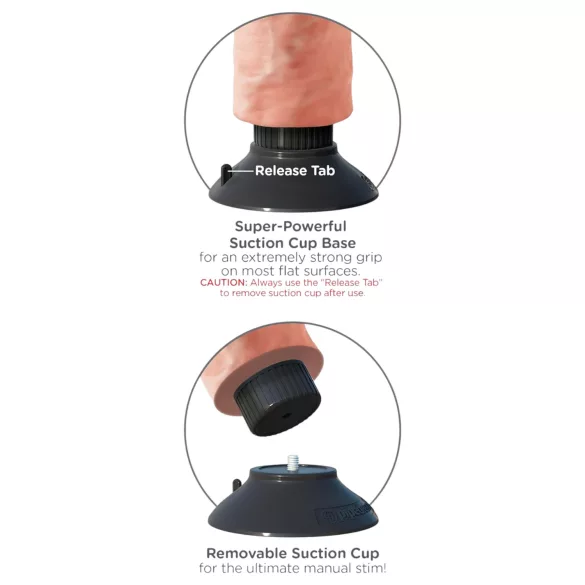 King Cock 9 sa vakumskim postoljem vibrator (23 cm) - prirodna boja