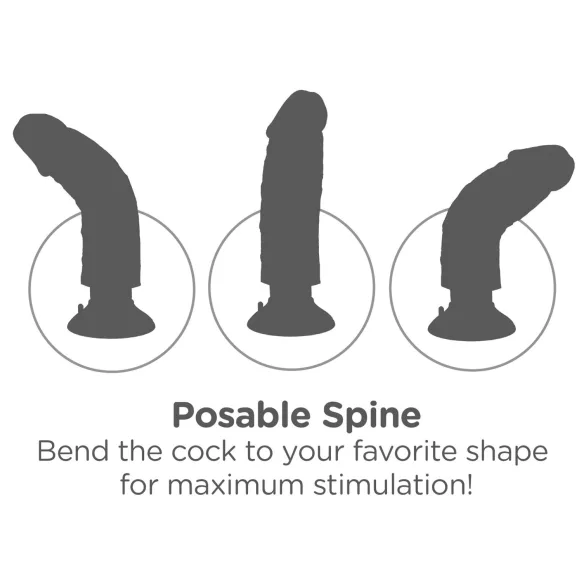 King Cock 9 sa vakumskim postoljem vibrator (23 cm) - prirodna boja