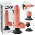 King Cock 7 вибратор са вакумом (18 cm) - природна боја