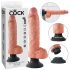 King Cock 10 vibratori sa vakumskim drškom (25 cm) - prirodna boja