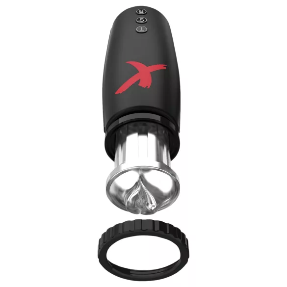 PDX Moto Bator - Usisni masturbator sa pokretnim usnama (crni)