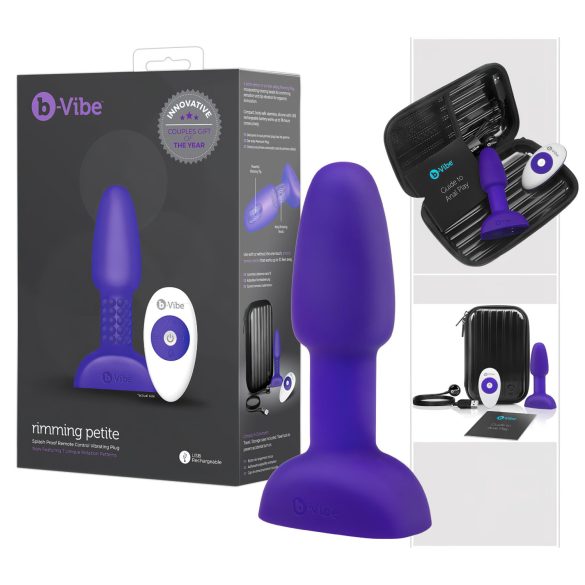 b-Vibe Rimming - analni vibrator sa rotirajućim kuglicama (ljubičasti)