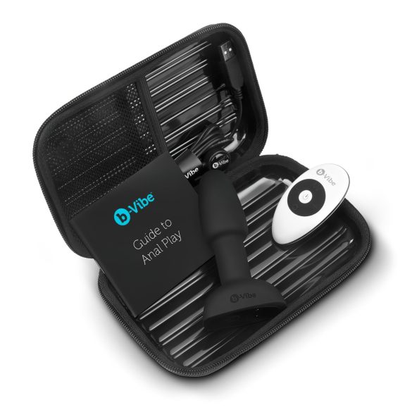 b-Vibe Rimming - rotirajući analni vibrator sa kuglicama (crni)