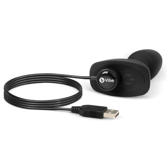 b-Vibe Rimming - rotirajući analni vibrator sa kuglicama (crni)