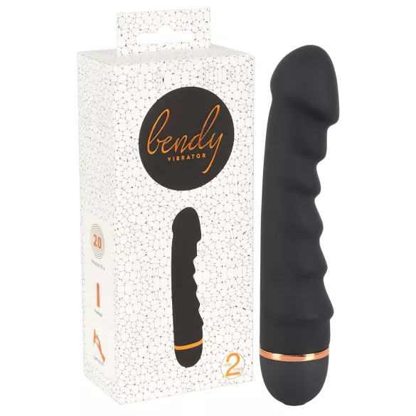 You2Toys - Bendy Ripple - rebrasti vibrator (crni)