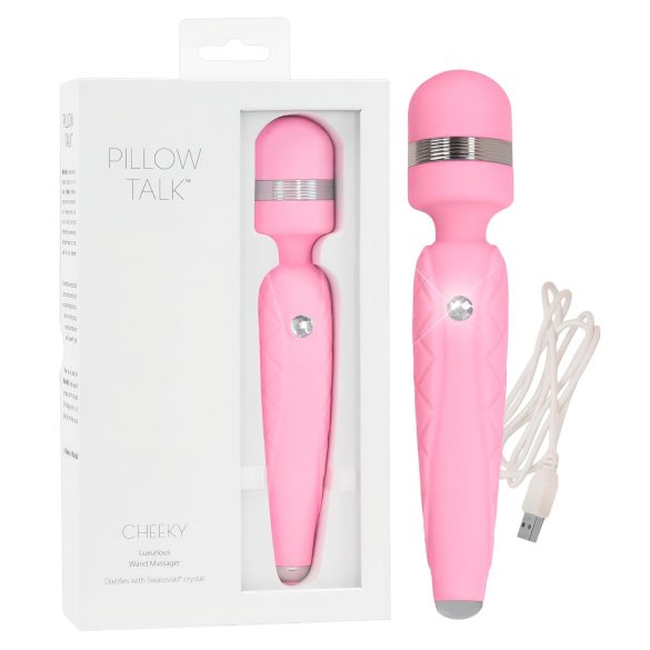 Pillow Talk Cheeky Wand - punjivi masažni vibrator (roze)