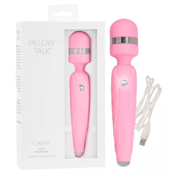 Pillow Talk Cheeky Wand - punjivi masažer vibrator (roze)