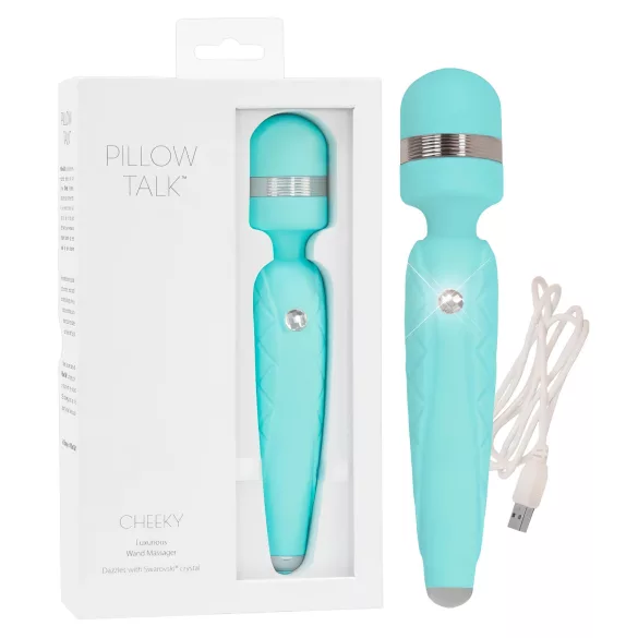 Pillow Talk Cheeky Wand - akumulatorski masažer vibrator (tirkiz)
