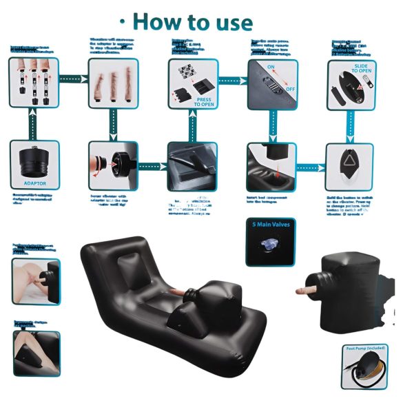 Tamna magija - seksi mašina na baterije sa krevetom (crna)