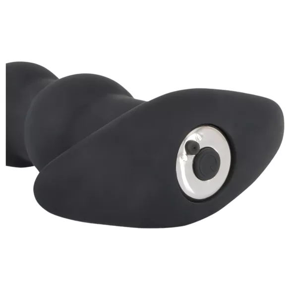 Black Velvet - punjivi crni analni vibrator sa 5 perli