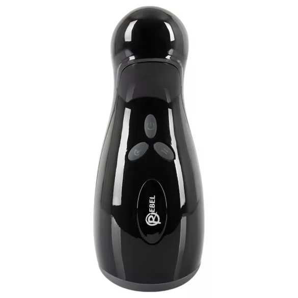 Rebel - grejni, vibrirajući masturbator s pokretnom funkcijom (crni)
