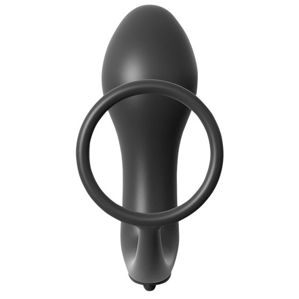 Analfantasy - prsten za penis s analnim vibratorom za prst (crni)