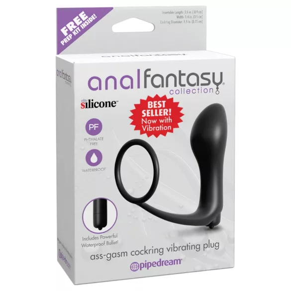 Pipedream - Analfantasy - prsten za penis sa vibratorom za analnu stimulaciju na prst (crni)