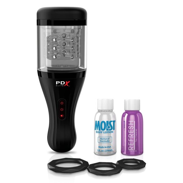 PDX Elite Rotobator - veštačka vagina (prozirno-crna)