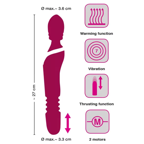 Javida Thrusting - 3u1 masažer vibrator (crveni)