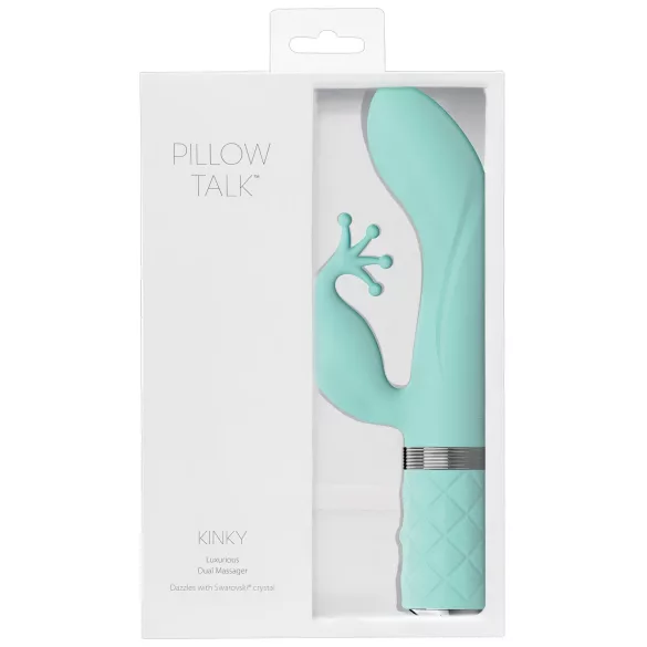 Pillow Talk Kinky - punjivi, dvomotorni G-tačka vibrator (tirkizni)