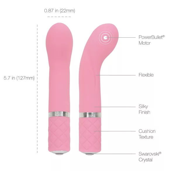Pillow Talk Racy - akumulatorski, uzak G-tačka vibrator (pink)