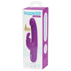   Happyrabbit Realistic Slim - punjivi vibrator sa dodatkom za klitoris (ljubičasti)