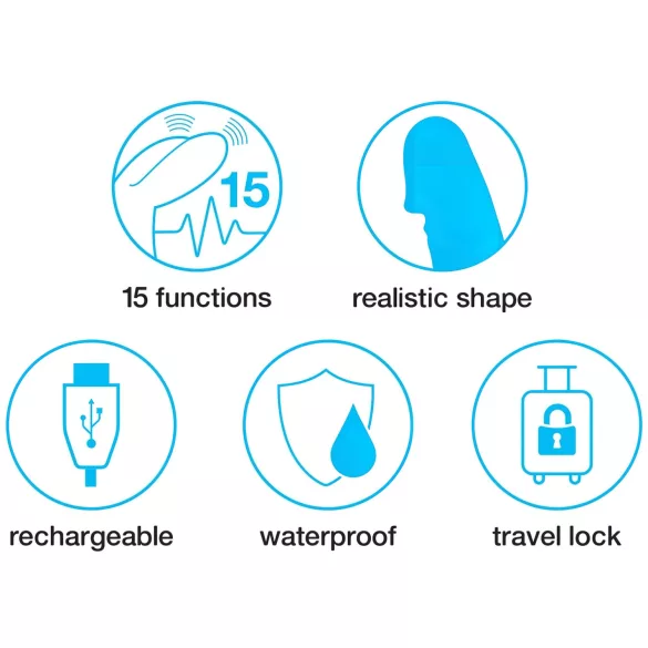 Happyrabbit Realistic Slim - punjivi vibrator sa dodatkom za klitoris (ljubičasti)