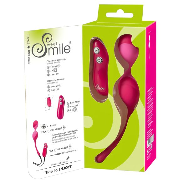 SMILE Love Balls - radio vibrirajuće jaje -82g (pink)